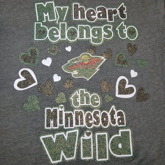 Youth Girls Minnesota Wild T-Shirt 10/12 My Heart Belongs to the Minnesota Wild - Picture 1 of 10